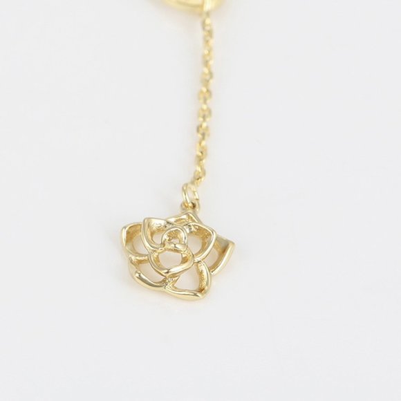 Stunning LOVE Flower Drop 14KGP Necklace - Picture 4 of 10
